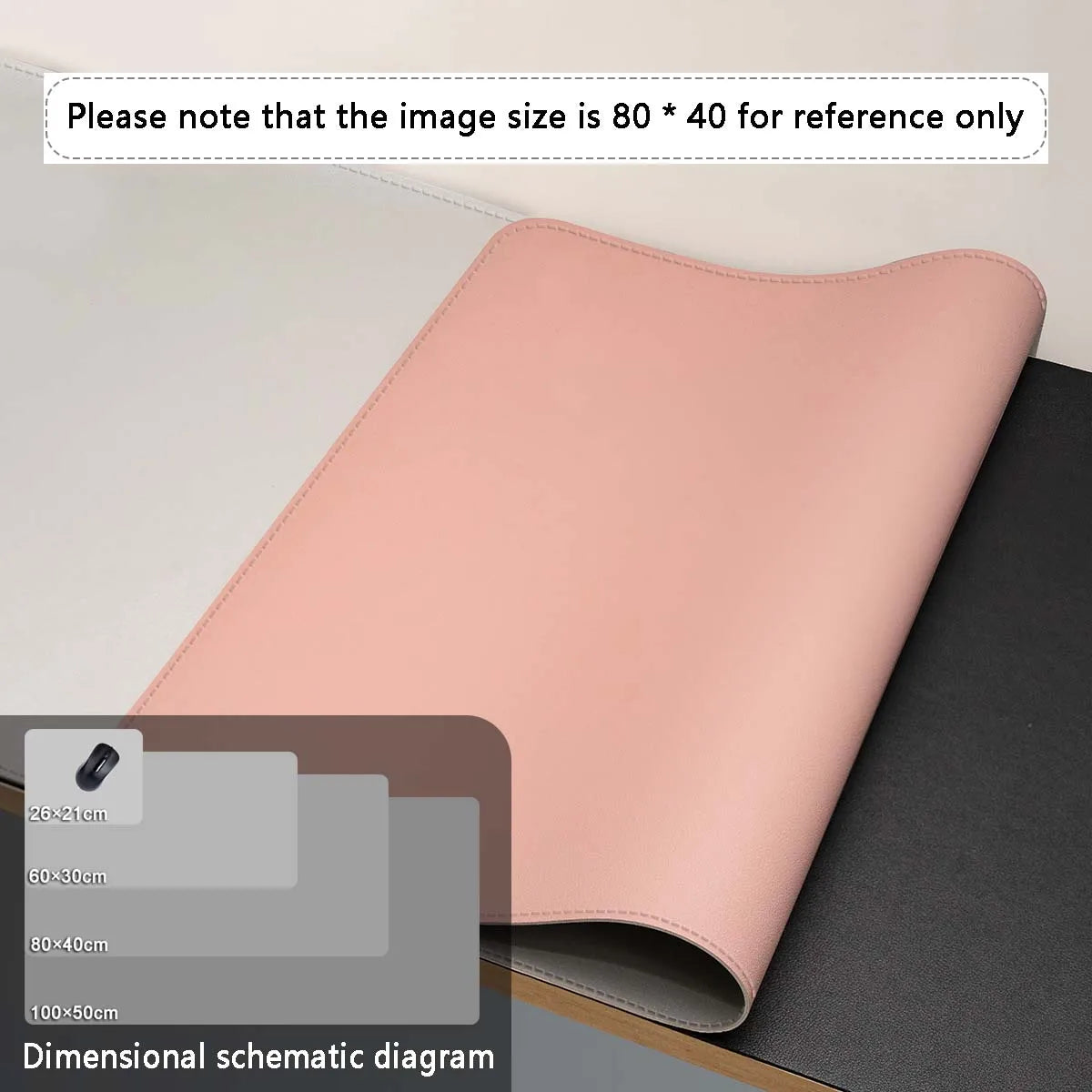 Large Size Office Desk Leather Waterproof Mat Mouse Pad — Multiple Colors & Sizes