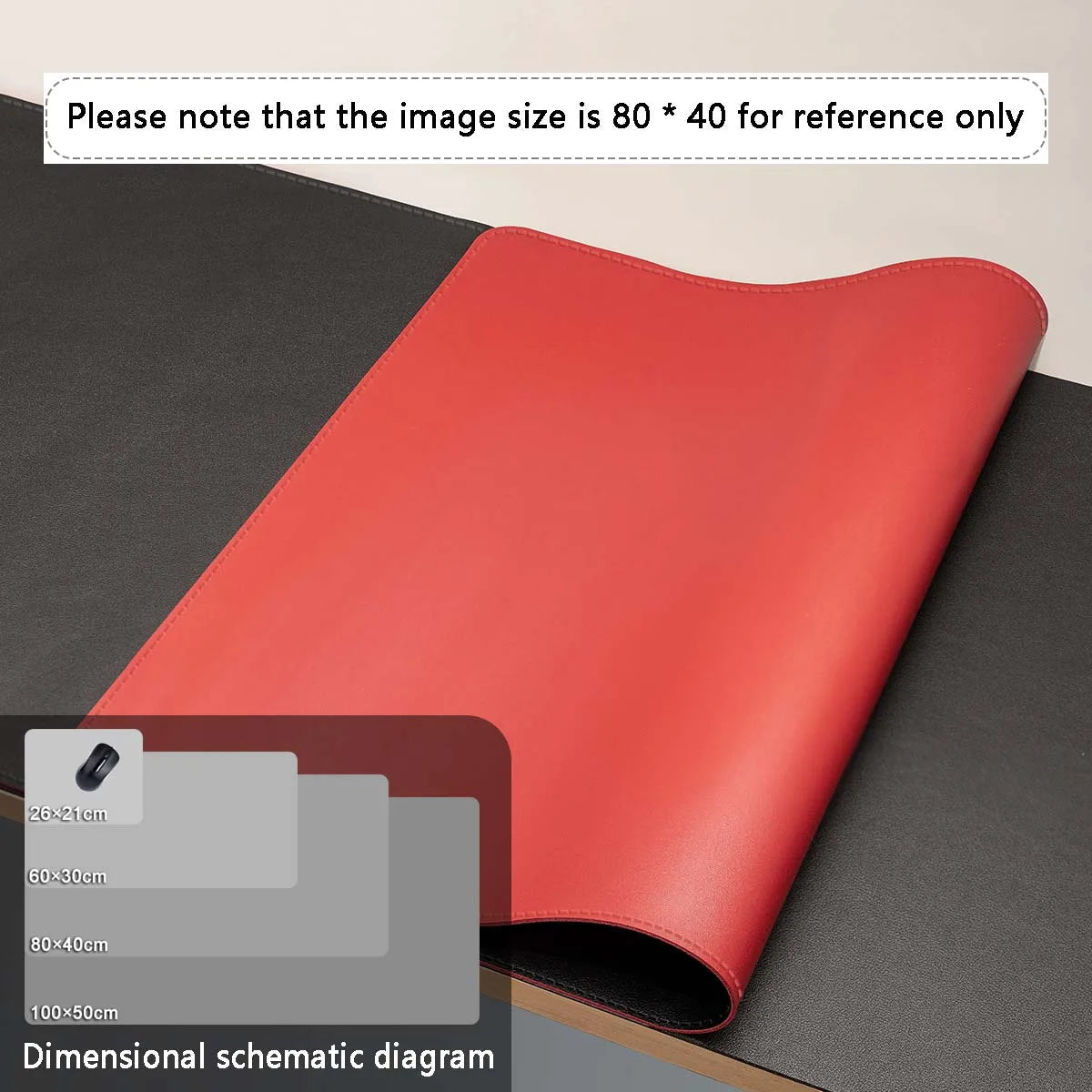 Large Size Office Desk Leather Waterproof Mat Mouse Pad — Multiple Colors & Sizes
