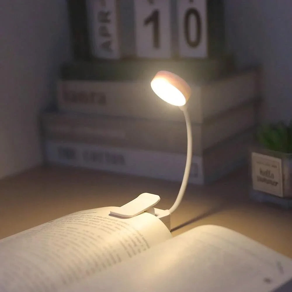 Mini Clip-On LED Reading Light — 3 Modes, Adjustable for Books & Study