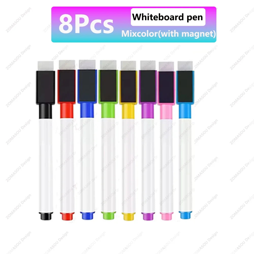 Magnetic Dry Erase Markers with Eraser Cap, Fine Tip Whiteboard Markers for Home, Office, School and Classroom, 1 to 48 Pack