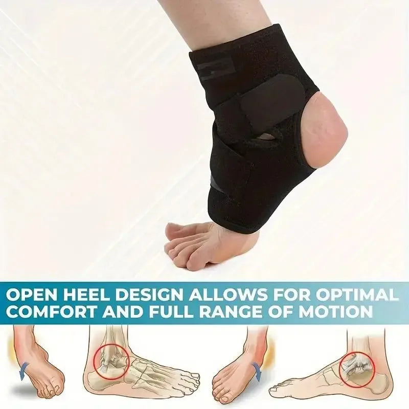 Adjustable Ankle Support Wrap with Open Heel – Single Brace