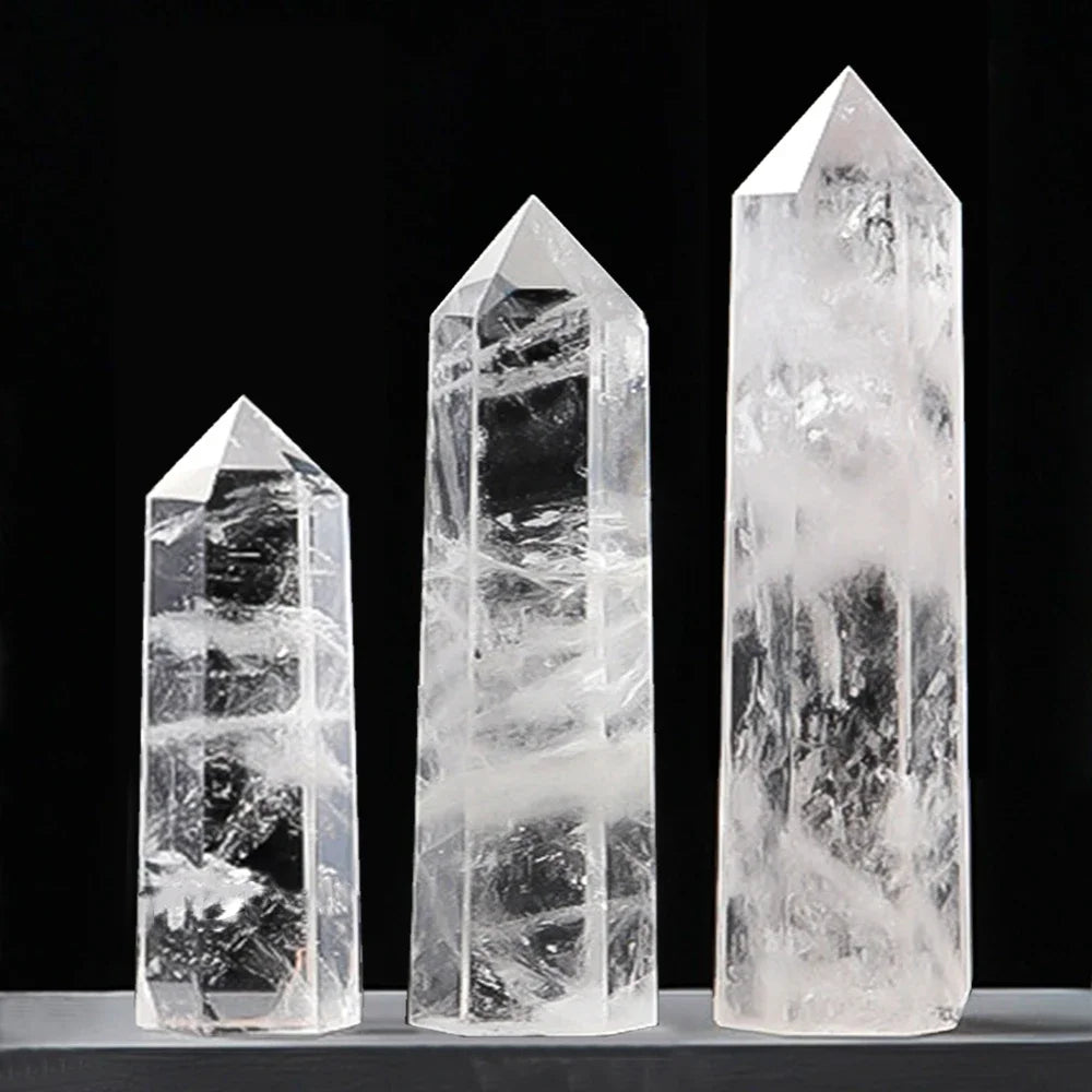 Natural Crystal Point Wand — Reiki Healing Stone for Home Decor & Meditation