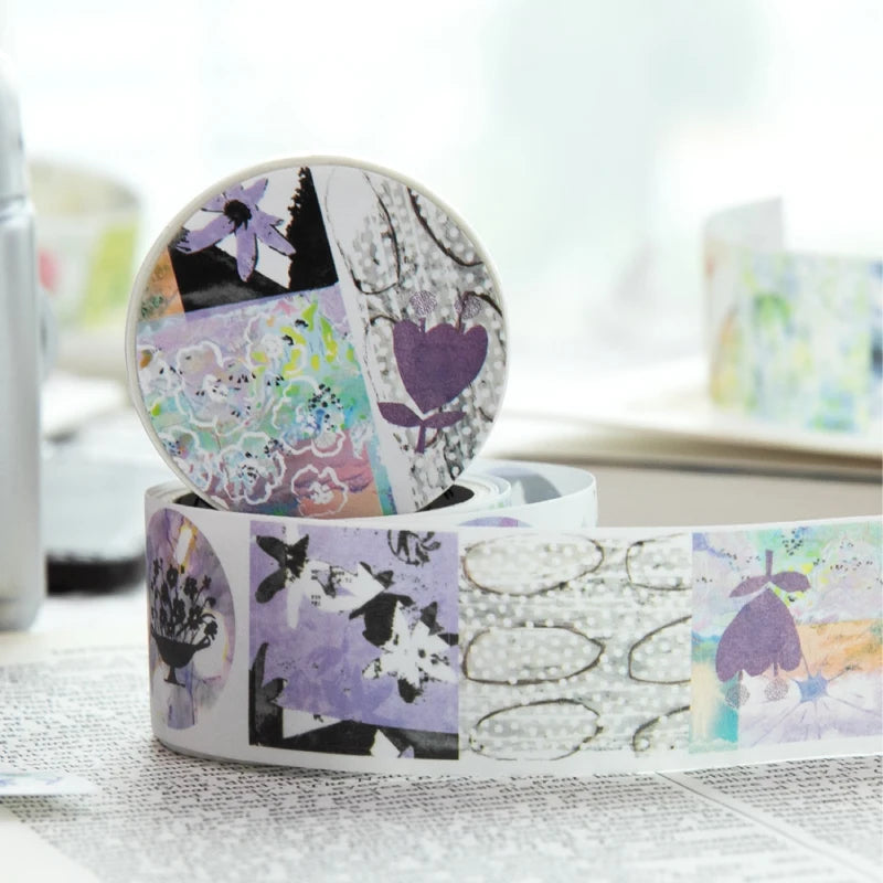 Vintage Washi Tape Roll for Journaling, 2.5cm x 2m Collage Masking Tape Sticker for Planners, Scrapbooking and DIY Crafts