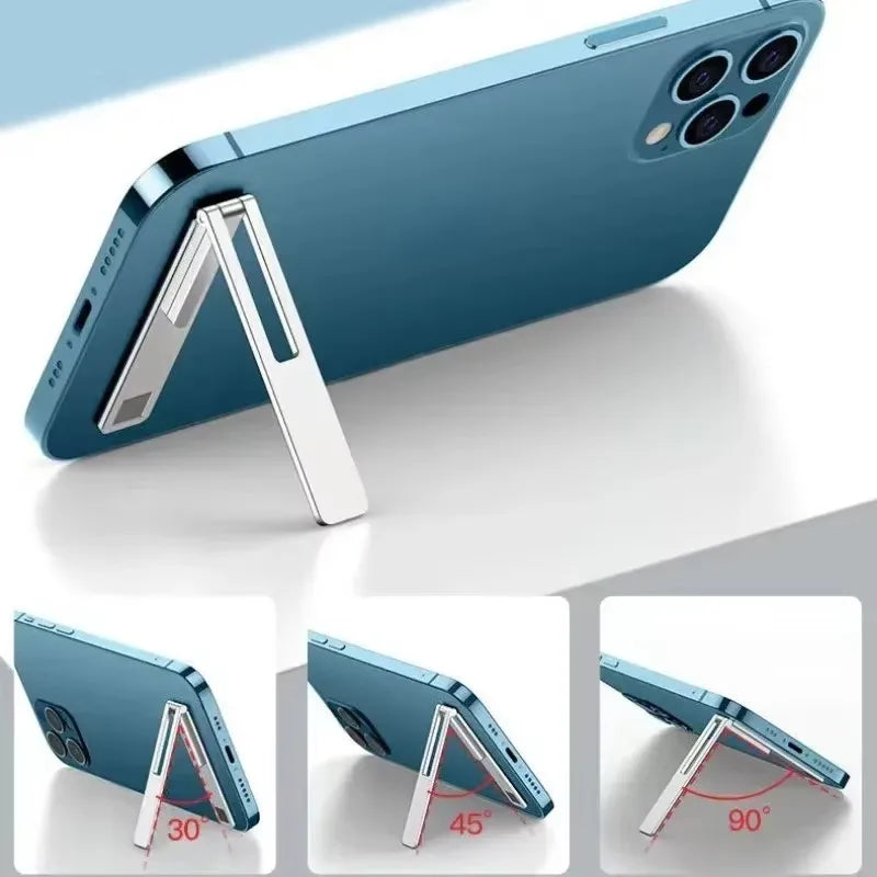 Magnetic Ultra Thin Foldable Phone Kickstand, Metal Alloy Desktop Cell Phone Holder