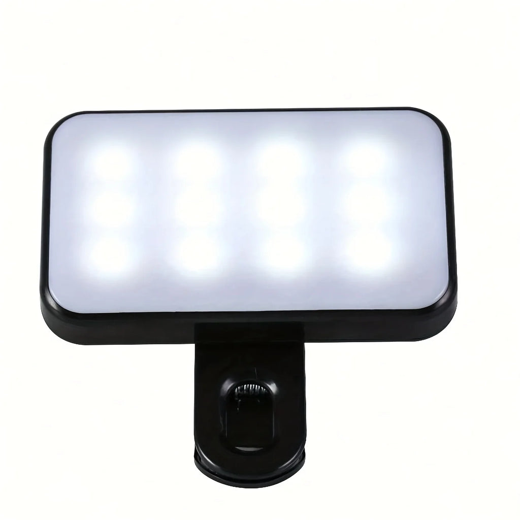 Mini Rechargeable Clip-On Selfie Fill Light with 3 Light Modes and Adjustable Brightness for Phone, Laptop and Video Calls