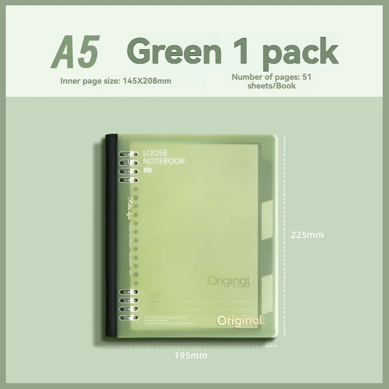 A5/B5 Loose-Leaf Notebook — 46 Sheets, Soft Spine & Detachable Pages