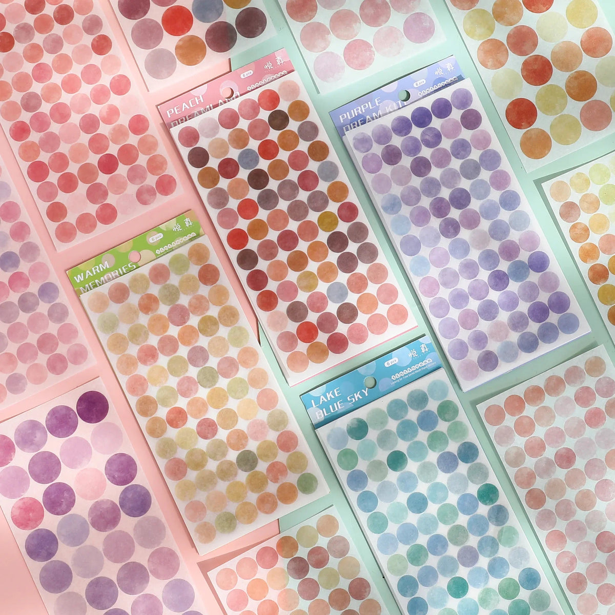 Colored Dot Stickers, 6 Sheets Decorative Planner Stickers for Journals, Scrapbooking, Diaries, and Vision Boards