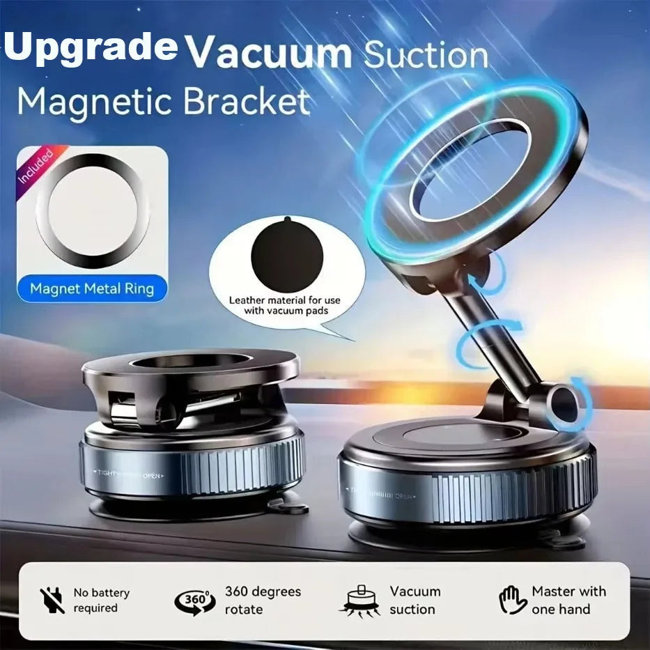 Foldable Magnetic Car Phone Holder with Suction Base