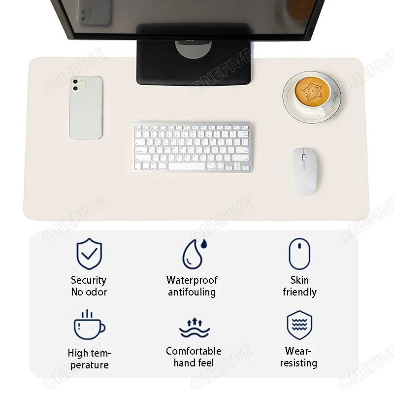 Large Size Office Desk Leather Waterproof Mat Mouse Pad — Multiple Colors & Sizes