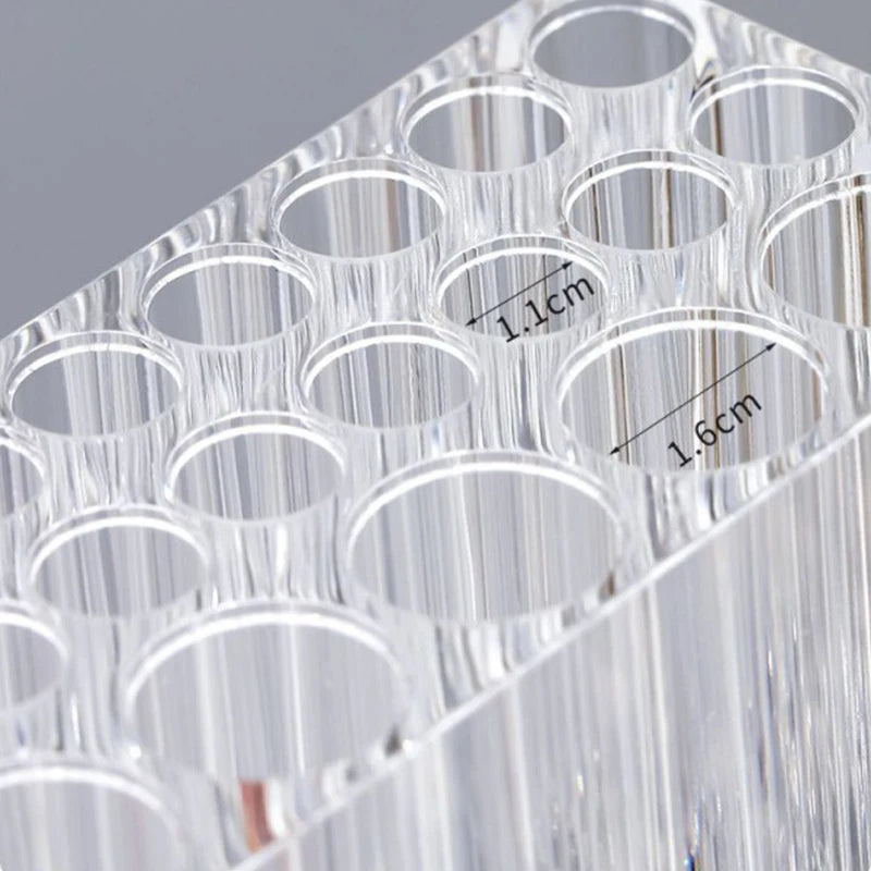 Clear Acrylic Pen Holder and Grid Desk Organizer for Pens, Pencils, and Markers