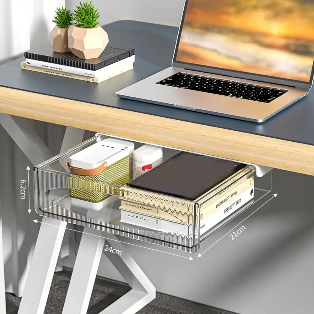 Under Desk Hidden Drawer Self-Adhesive Storage Organizer for Office