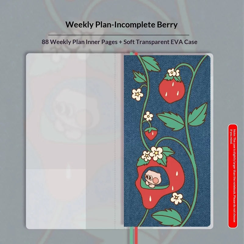 Undated Weekly Planner Book with Illustrated Cover Designs, Daily Schedule Organizer Notebook with Optional Planner Cover