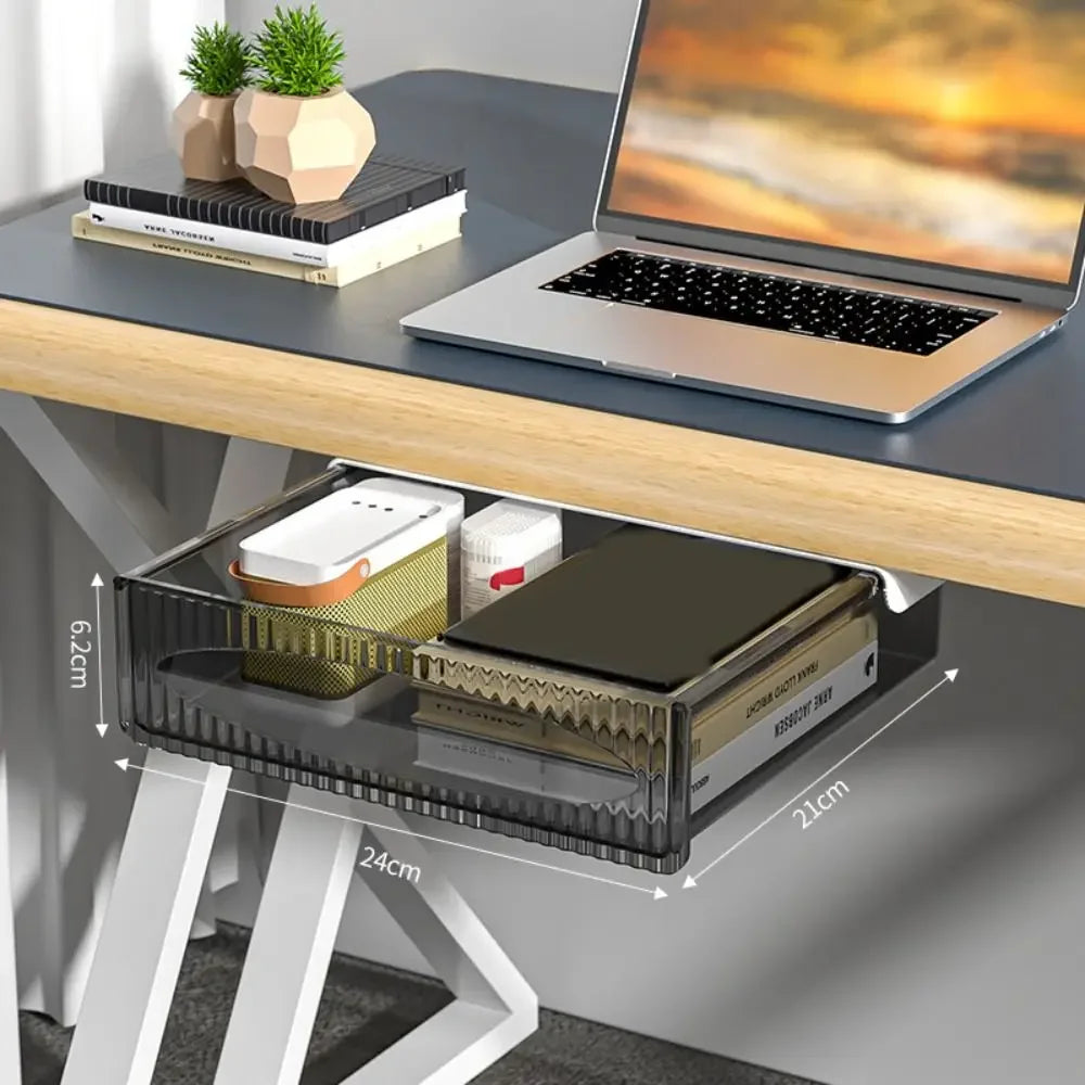 Under Desk Hidden Drawer Self-Adhesive Storage Organizer for Office