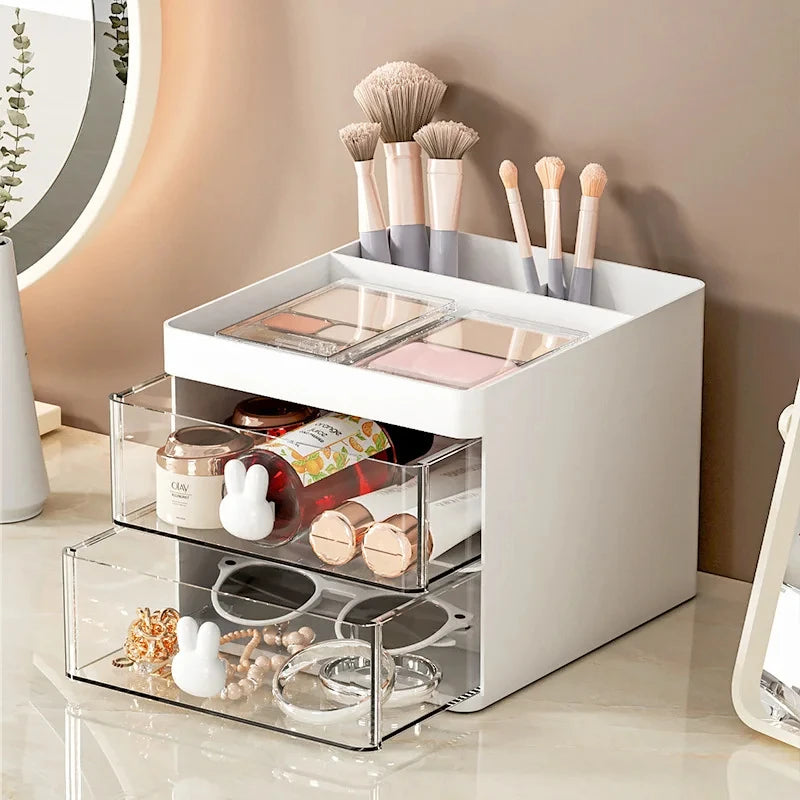 Small Desk Organizer with Drawers for Pens, Pencils, Phone, Business Cards and Stationery