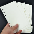 A5 A6 Binder Index Dividers, 5 Pack Loose-Leaf Tab Divider Pages for Planners, Budget Binders, and Notebooks