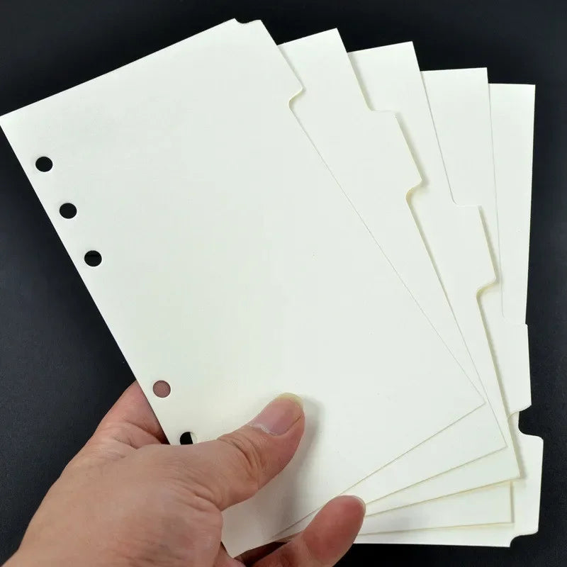 A5 A6 Binder Index Dividers, 5 Pack Loose-Leaf Tab Divider Pages for Planners, Budget Binders, and Notebooks