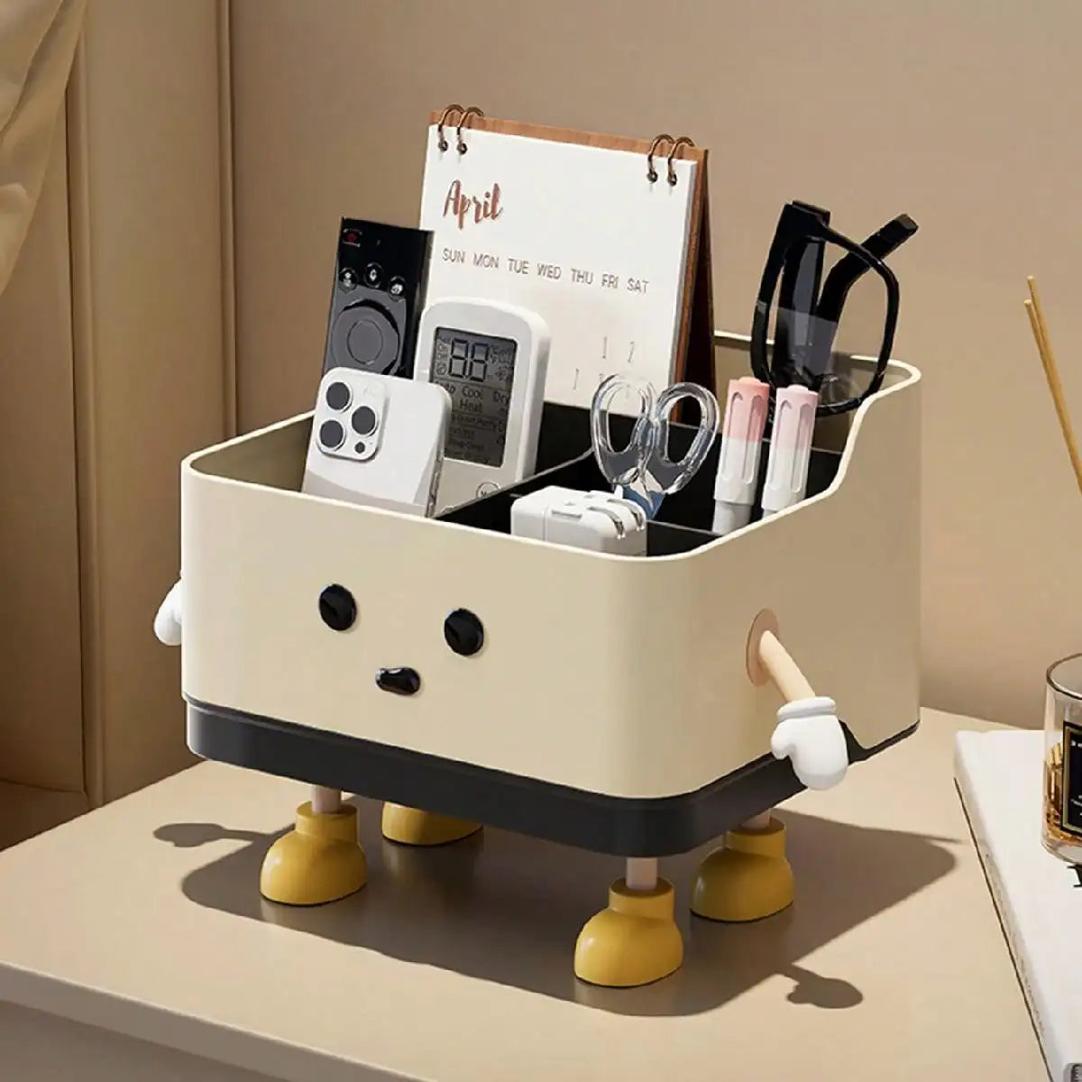 Multifunctional Desktop Storage Box & Cosmetic Organizer with Sticker
