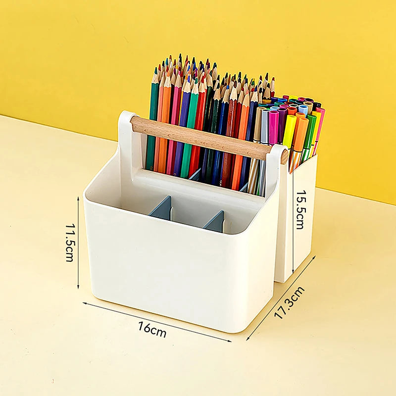 Large Capacity Desktop Pen Holder Storage Box for Office and School