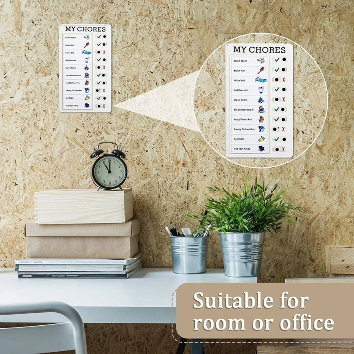 Reusable Chore Chart and Daily Checklist Board, To Do List Task Planner for Kids Responsibility, Routines and Self Discipline