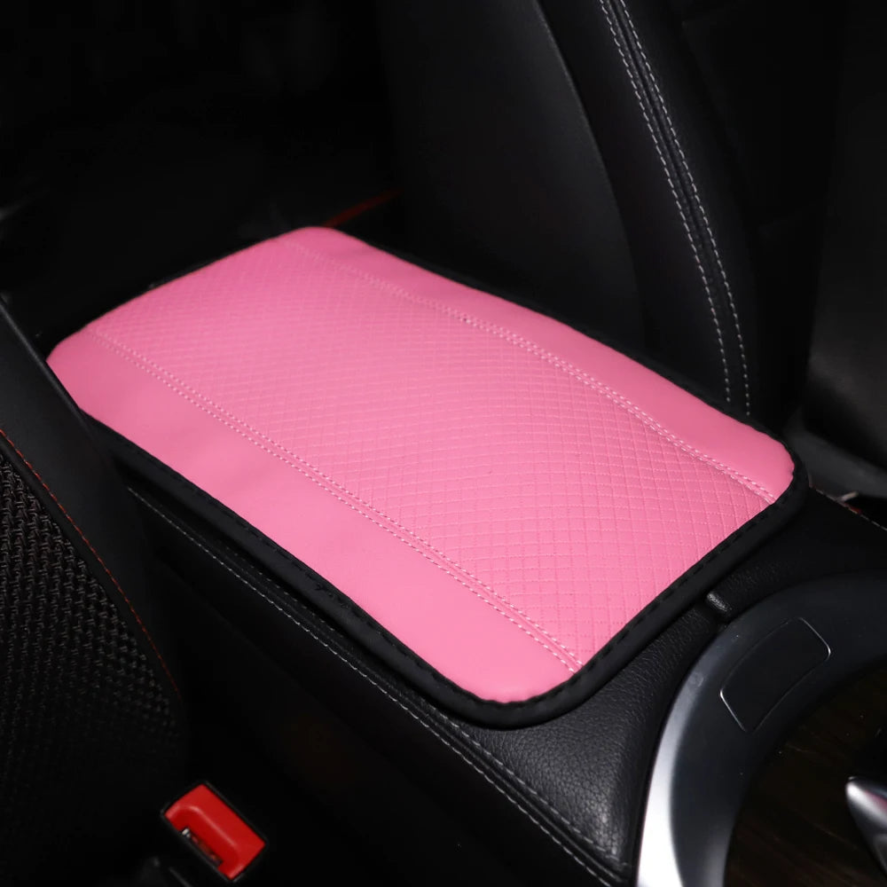 PU Leather Car Armrest Cushion Cover — Waterproof Central Console Pad