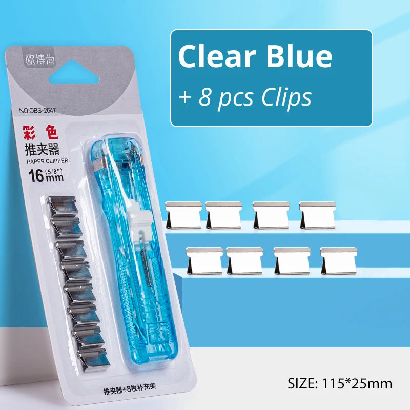 Mini Traceless Reusable Paper Binding Tool, Handheld Push Clamp for Binders, Books and Files, Office and School Binding Supplies