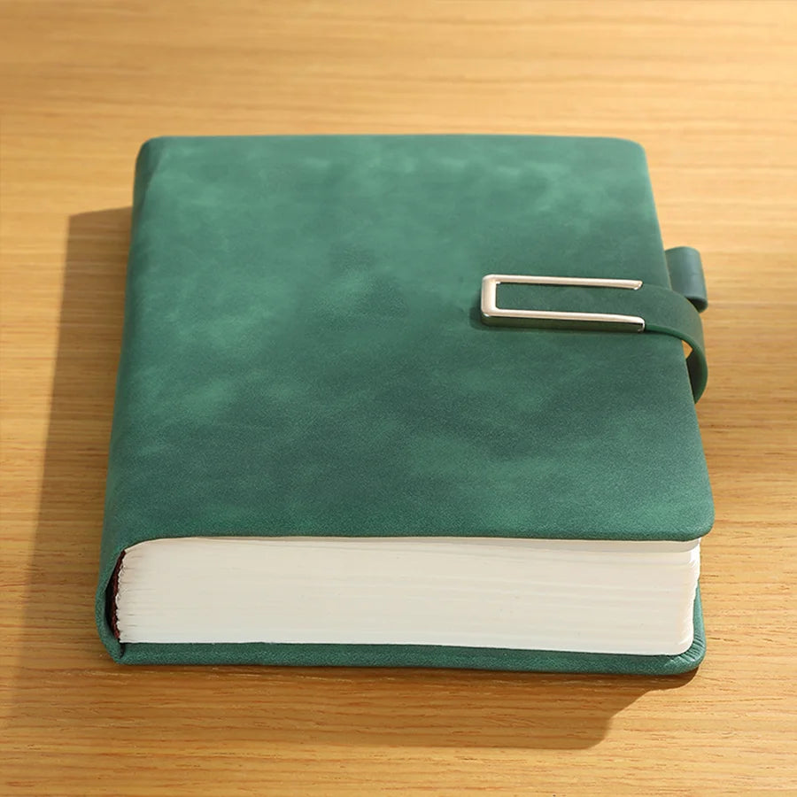 Vintage A5 Leather Notebook with Pen Holder, Soft Cover Business Journal for Meetings, Work Notes and College