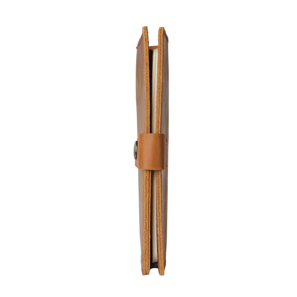 Leather Journal Cover with Pen Holder, Refillable Pocket Notebook Diary Fits 3.5 x 5.5 Inch