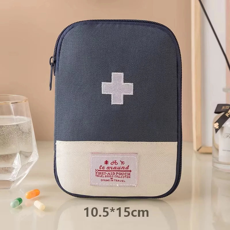Travel Medicine Bag and Mini First Aid Kit Pouch for Pills, Vitamins and Emergency Essentials, Portable Home and Outdoor Storage