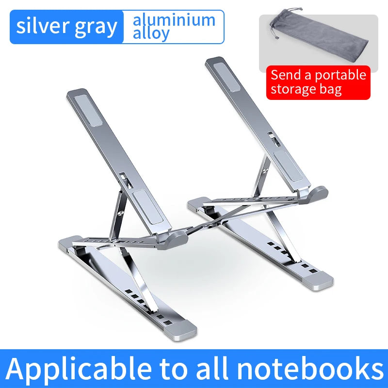 Adjustable Aluminum Laptop Stand — Foldable, Portable, Multi-Height Cooling Holder