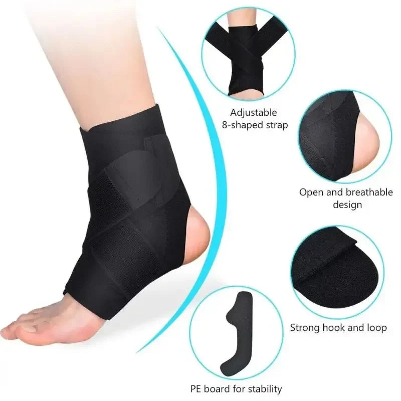Adjustable Ankle Support Wrap with Open Heel – Single Brace