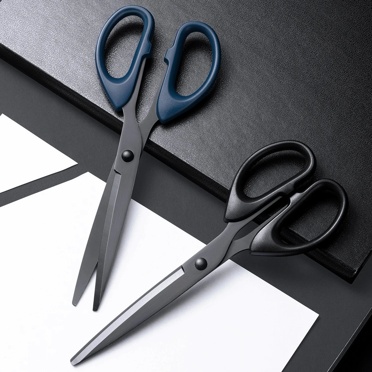 Professional Office Scissors, Heavy Duty Stainless Steel Black Blade Scissors for Paper, Crafts and Home Office, 7 Inch