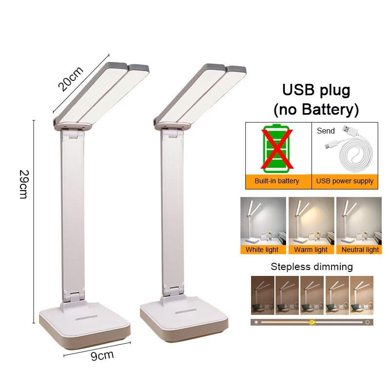 Foldable USB LED Desk Lamp with Touch Control