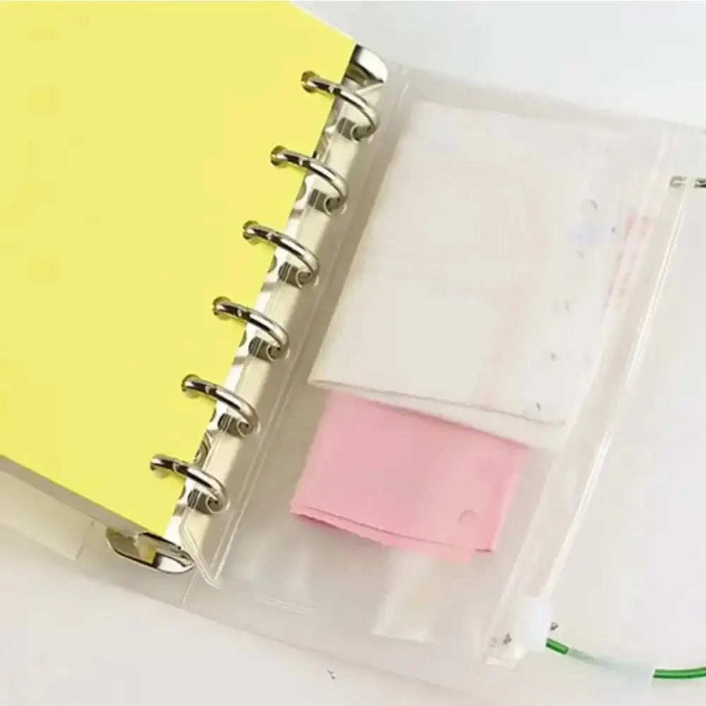 10 Pack Zipper Binder Pockets, A5 A6 A7 Clear PVC Cash Envelopes for Budget Binders, 6-Ring Planners, and Documents