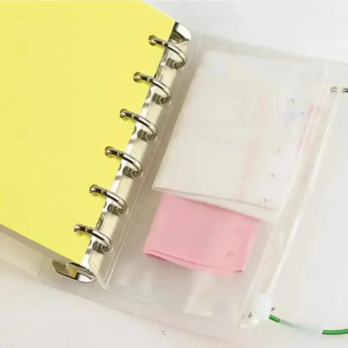 10 Pack Zipper Binder Pockets, A5 A6 A7 Clear PVC Cash Envelopes for Budget Binders, 6-Ring Planners, and Documents
