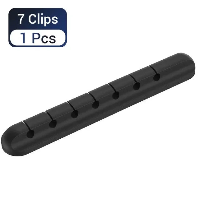 Silicone USB Cable Clip Organizer Self-Adhesive Cord Holder for Desk and Home Office