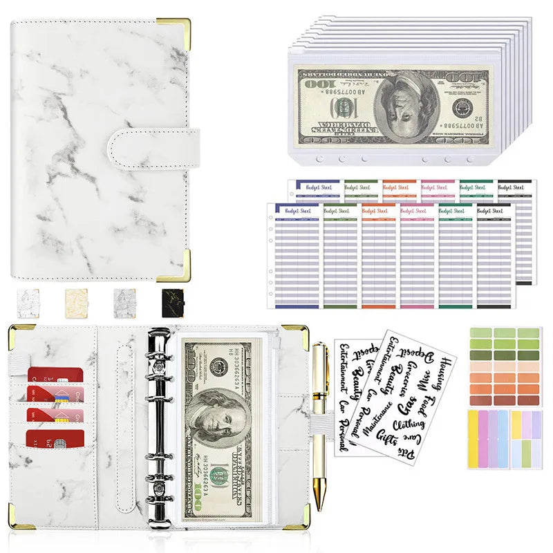 A6 Cash Envelope Budget Binder — 6-Ring Loose-Leaf Money Organizer