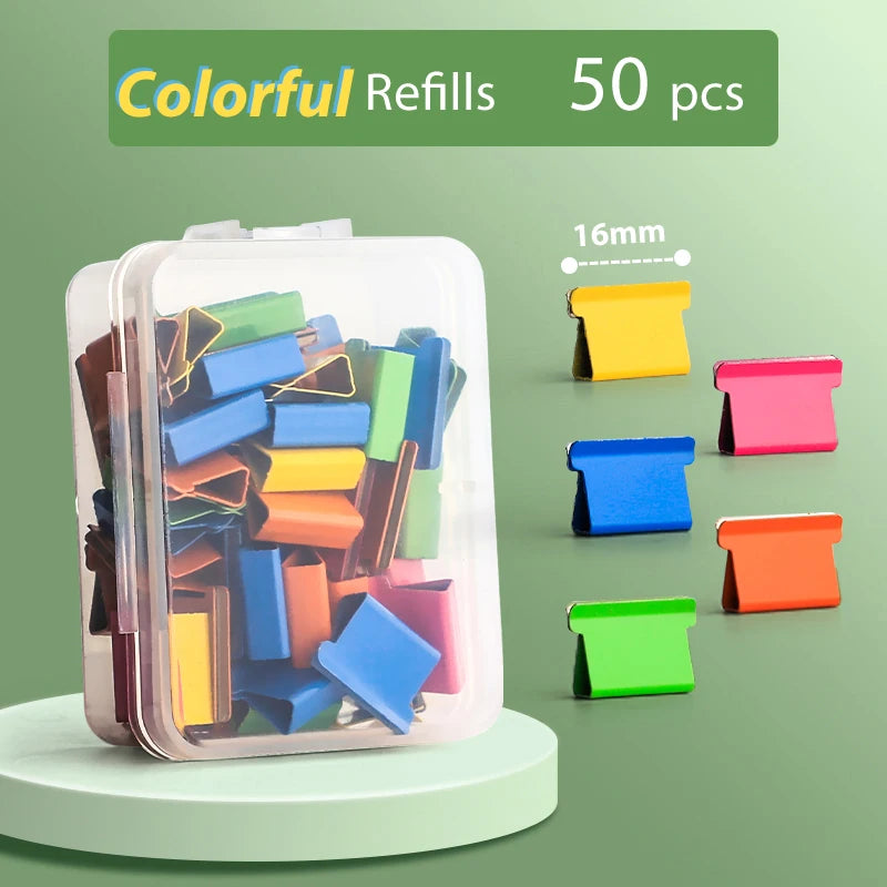 Mini Traceless Reusable Paper Binding Tool, Handheld Push Clamp for Binders, Books and Files, Office and School Binding Supplies