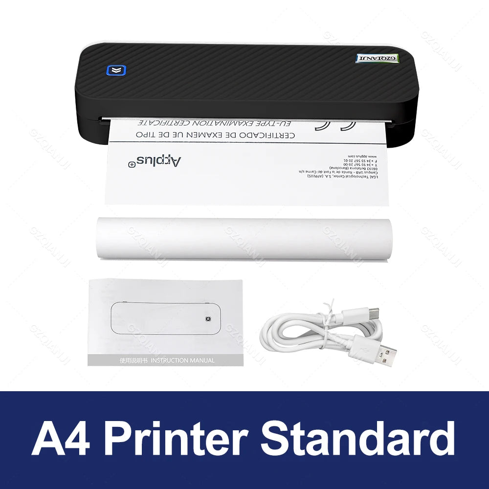 Portable A4 Bluetooth Thermal Printer — Wireless Photo & Document Printer for Home, Office & Travel