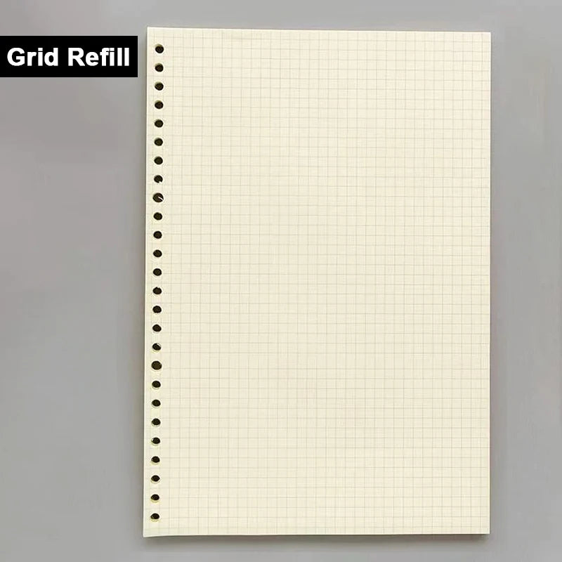 Loose Leaf Binder Notebook A5 B5 A4 with Refill Paper and Dividers