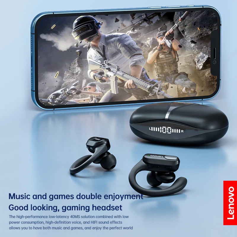 Sports Wireless Earphones with Mic — LED Power Display, Bluetooth 5.3 TWS Headphones