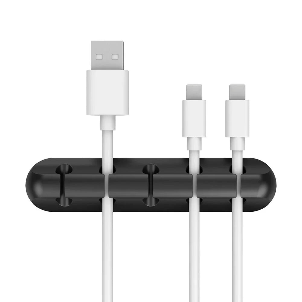 Silicone Cable Organizer Clips, Desktop USB Cord Holder and Wire Management for Charger, Mouse and Headphone Cables, 3, 5 or 7 Slots