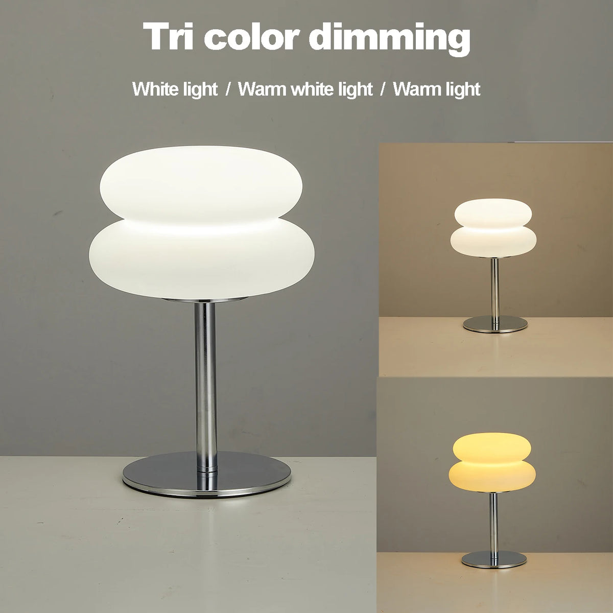 Nordic Mushroom Table Lamp — 3-Color, 9-Level Dimmable Ambient Light, USB Plug