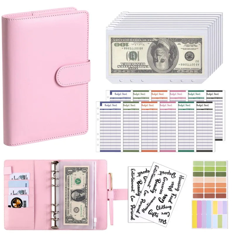 A6 Cash Envelope Budget Binder — 6-Ring Loose-Leaf Money Organizer