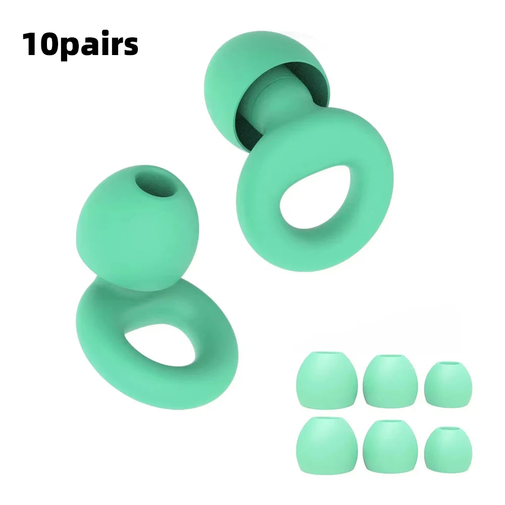 Quiet Ear Plugs for Noise Reduction — Soft Reusable Hearing Protection for Sleep, Swim & Work, 8 Tips in XS/S/M/L