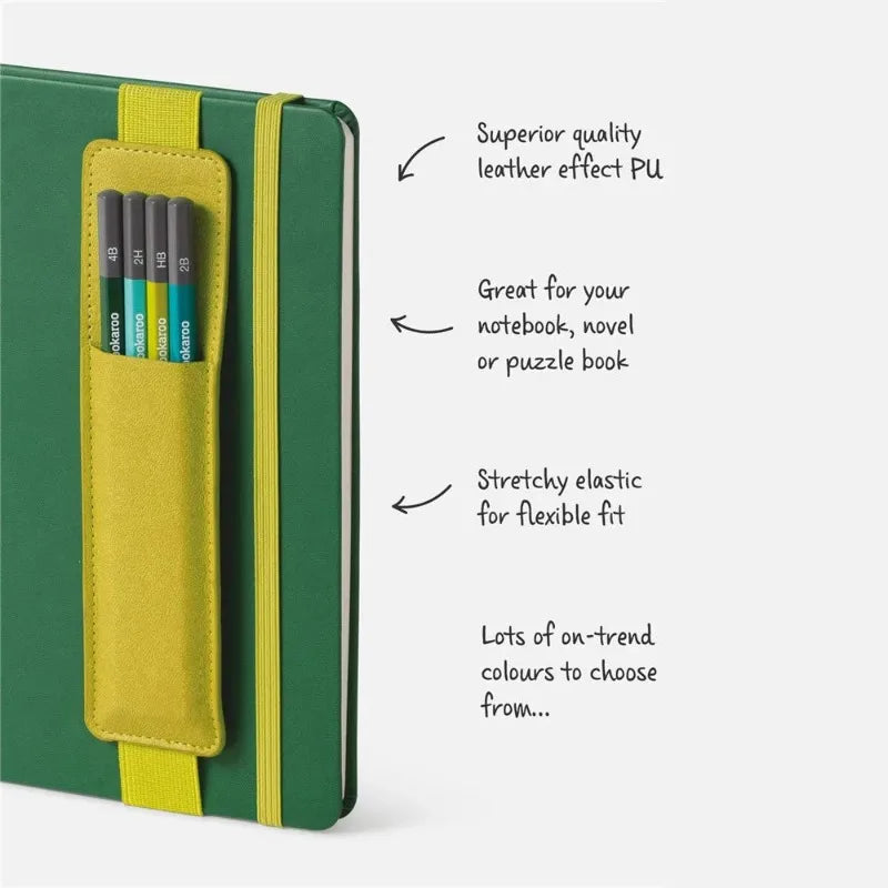PU Leather Elastic Pen Holder Pouch for Notebooks, Journals and Planners