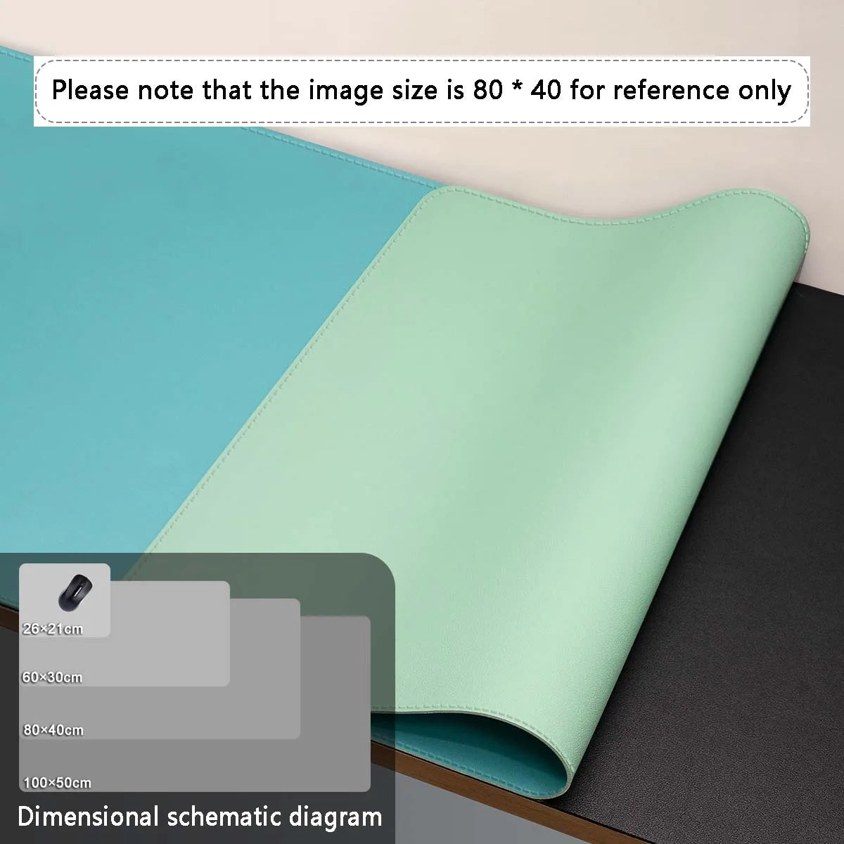 Large Size Office Desk Leather Waterproof Mat Mouse Pad — Multiple Colors & Sizes