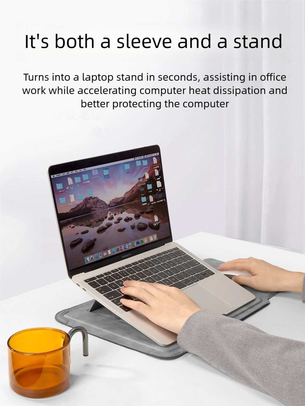 Laptop Sleeve Bag & Stand Set — Protective Case for 13–16″ Laptops
