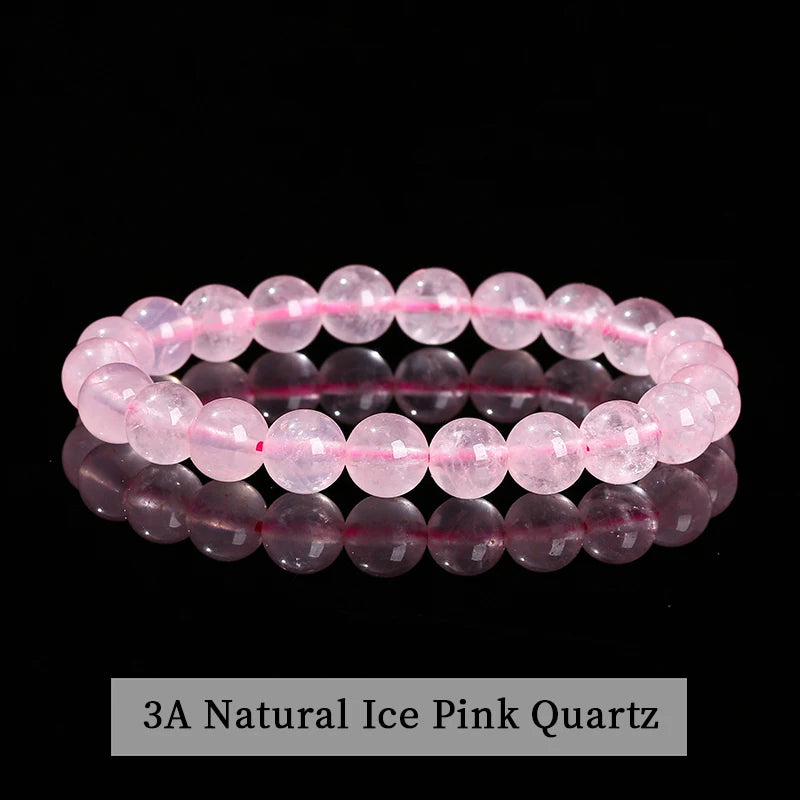 Natural Stone Beads Bracelet — Amethyst, Tiger Eye, Crystal & More