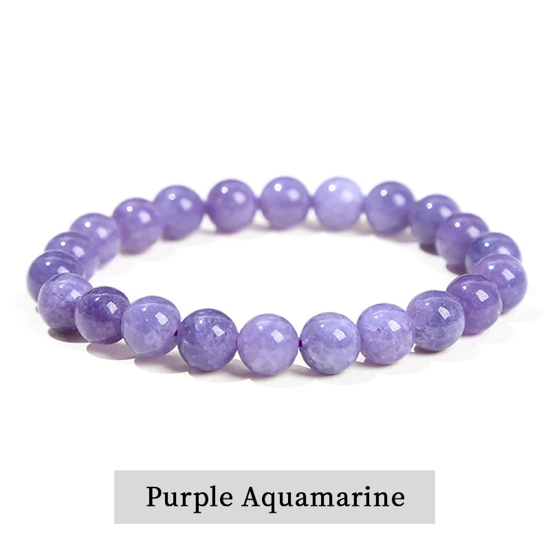 Natural Stone Beads Bracelet — Amethyst, Tiger Eye, Crystal & More