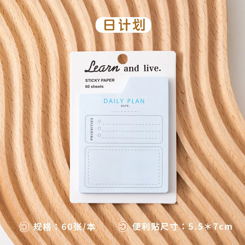 Self-Adhesive Memo Pad, 60 Sheets Mini To Do List Notepad, Daily Planner, Weekly Monthly Checklist Sticky Notes
